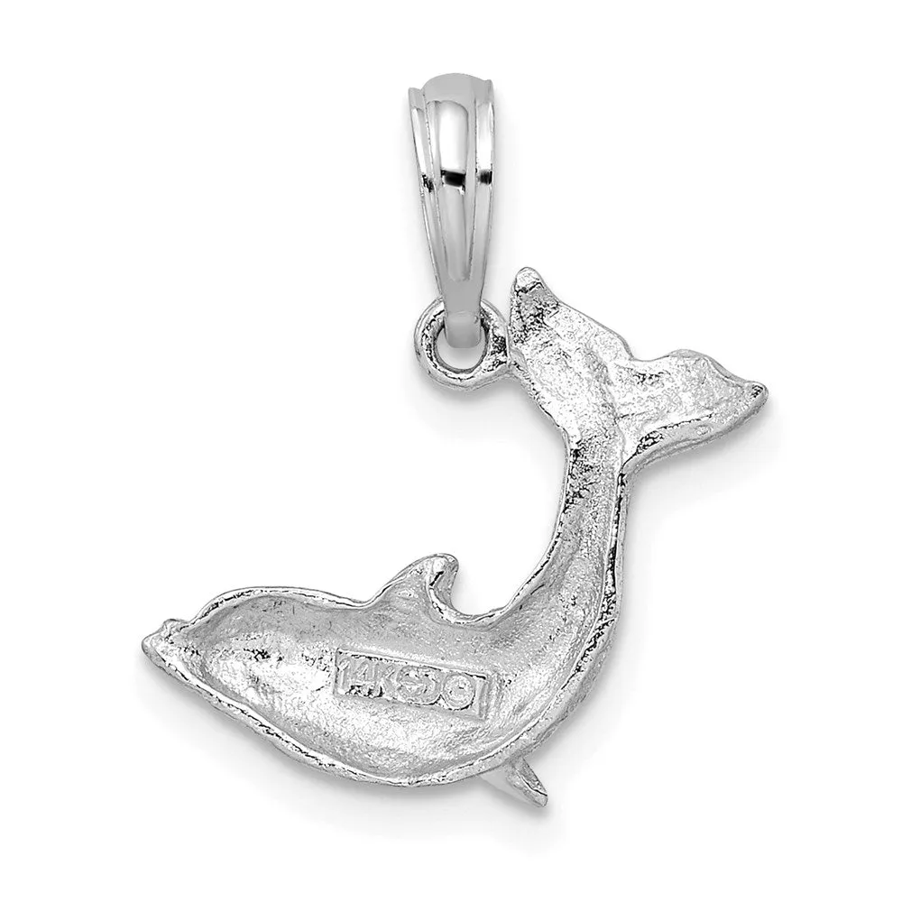 14K White Gold Jumping Dolphin Charm