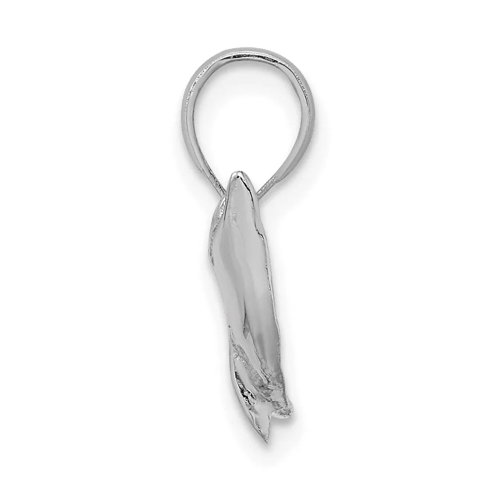 14K White Gold Jumping Dolphin Charm