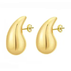 18K Gold Plated Chunky Dome Water Drop Earring