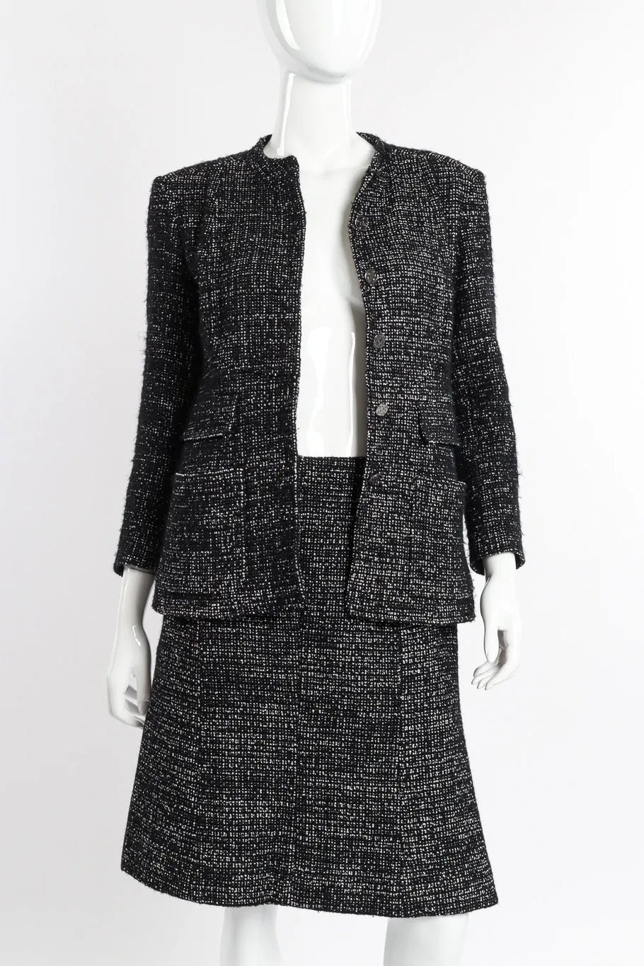 2002 F/W Bouclé Tweed Jacket & Skirt Set