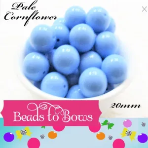 20mm Pale Cornflower Blue Chunky Beads, Bubblegum Beads, Gumball Beads, Chunky Bubble Gum Beads, Chunky Necklace Beads, Gum Ball Beads