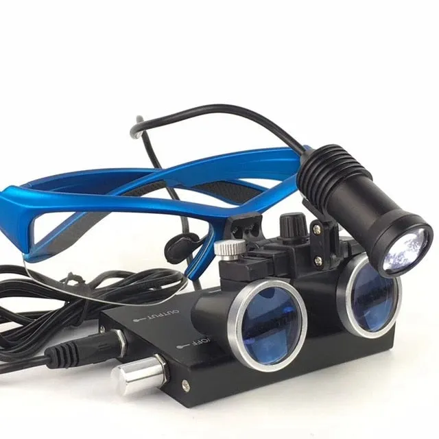2.5X/3.5X 420 mm Dental Loupe Magnifier Binocular Magnifier Surgery Surgical Medical Operation Loupe with Spotlight Head Light