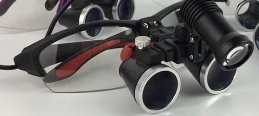 2.5X/3.5X 420 mm Dental Loupe Magnifier Binocular Magnifier Surgery Surgical Medical Operation Loupe with Spotlight Head Light