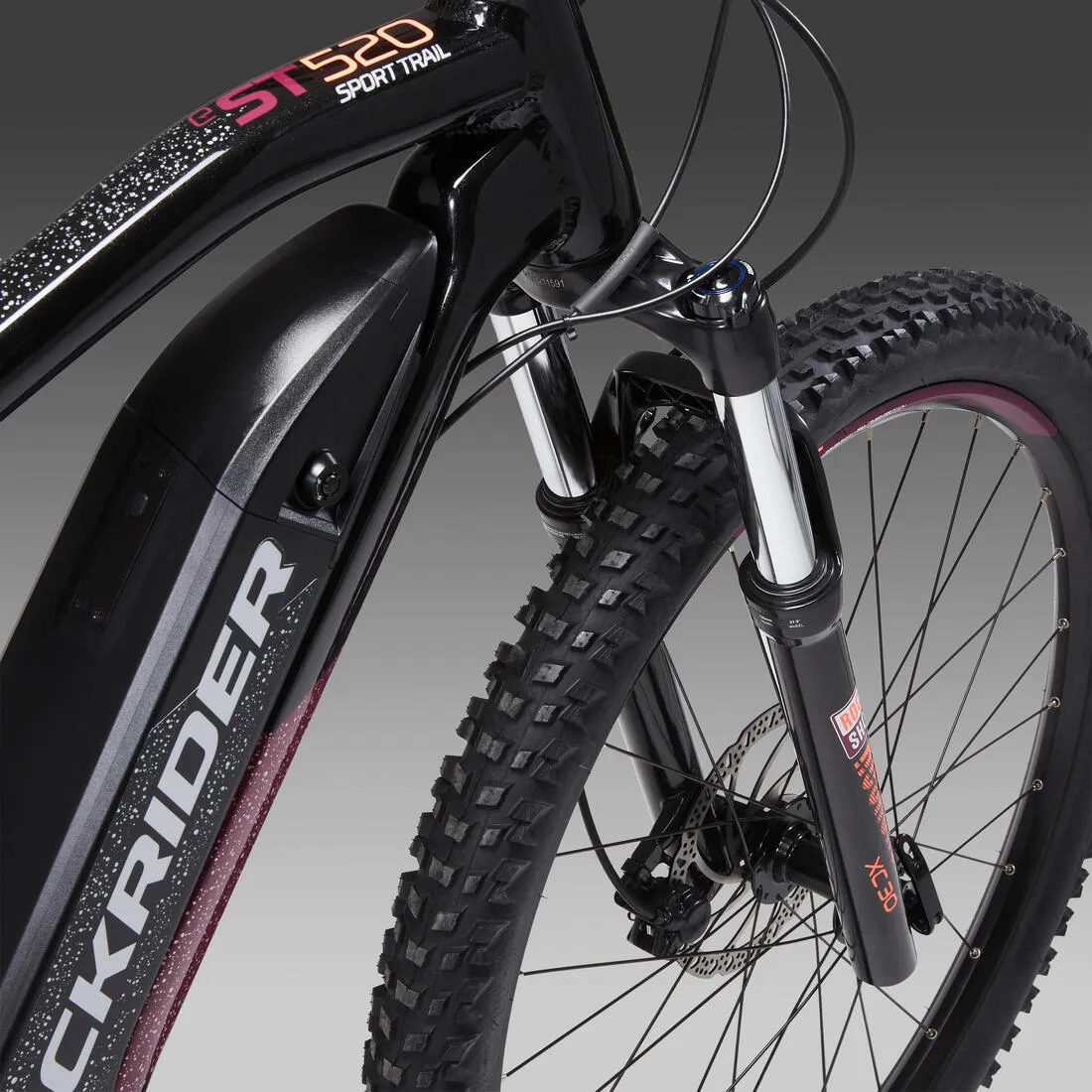 27.5" Hardtail Electric Mountain Bike E-ST520 - Black/Purple