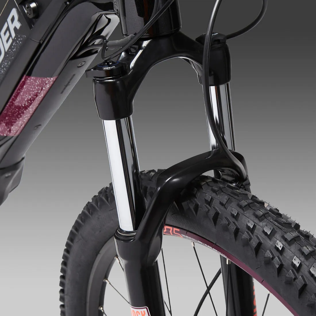 27.5" Hardtail Electric Mountain Bike E-ST520 - Black/Purple