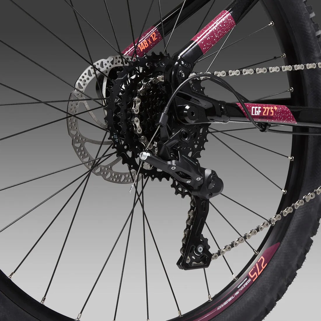 27.5" Hardtail Electric Mountain Bike E-ST520 - Black/Purple