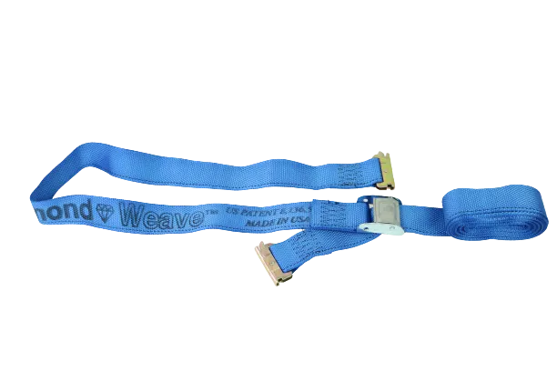 2" x 20' Blue Interior Van Strap Cam Buckle Assembly with E-Track Fitting | Pack of 12