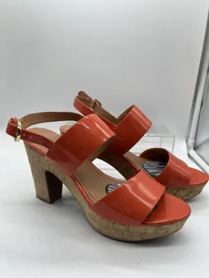 9M Franco Sarto a7967s1801 Coral & Cork Sandal High Heel Open Toe Platform Sling