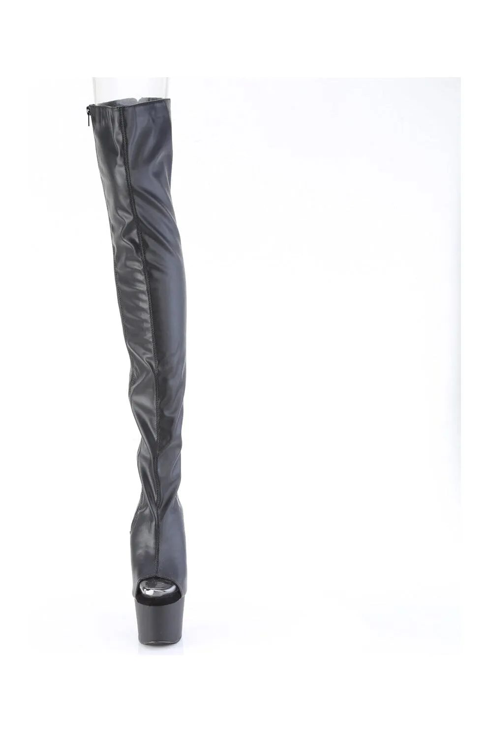 ADORE-3017 Black Faux Leather Thigh Boot