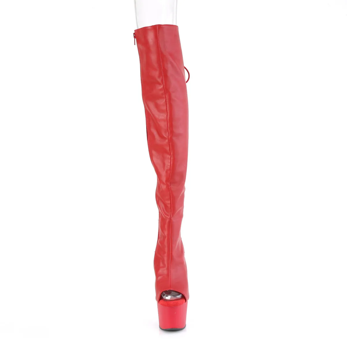 ADORE-3019  Red Faux Leather/Red Matte