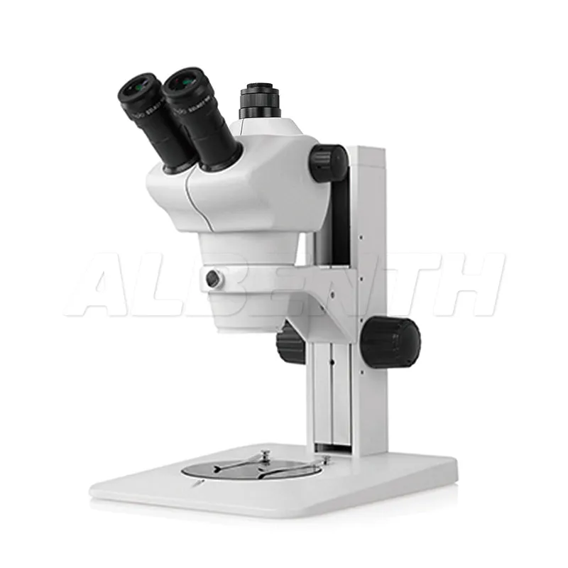 Albenth 8X-50X Track Stand Stereo Zoom Parfocal Trinocular Microscope