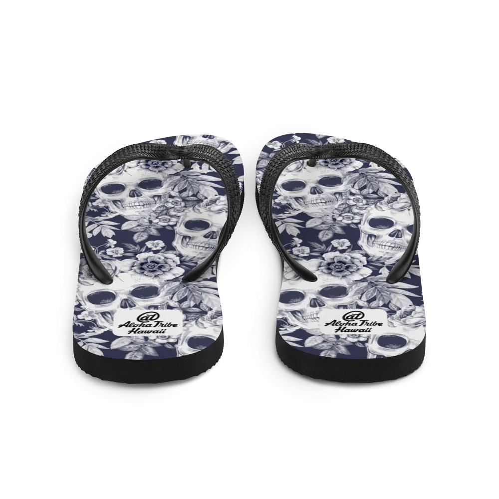 Aloha Tribe -Floral Skulls- Flip-Flops