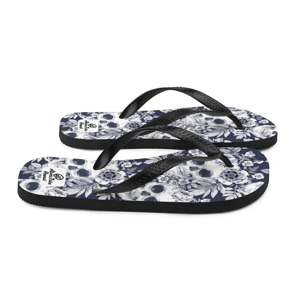 Aloha Tribe -Floral Skulls- Flip-Flops