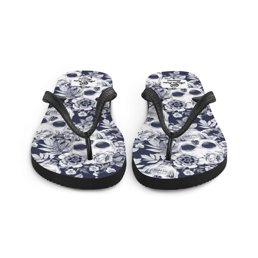 Aloha Tribe -Floral Skulls- Flip-Flops