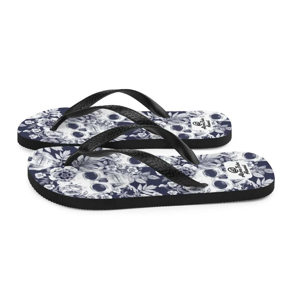 Aloha Tribe -Floral Skulls- Flip-Flops