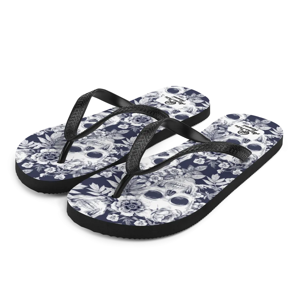Aloha Tribe -Floral Skulls- Flip-Flops