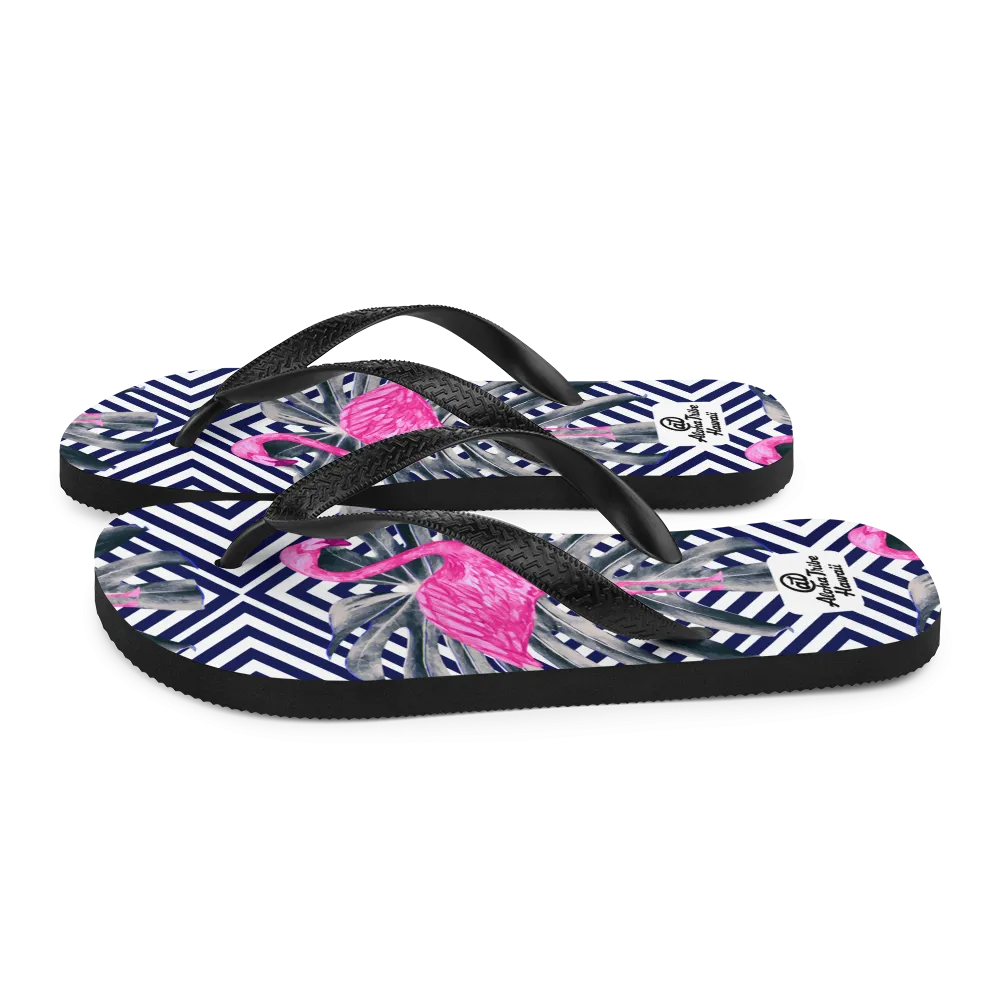 Aloha Tribe -Neon Flamingo- Flip-Flops