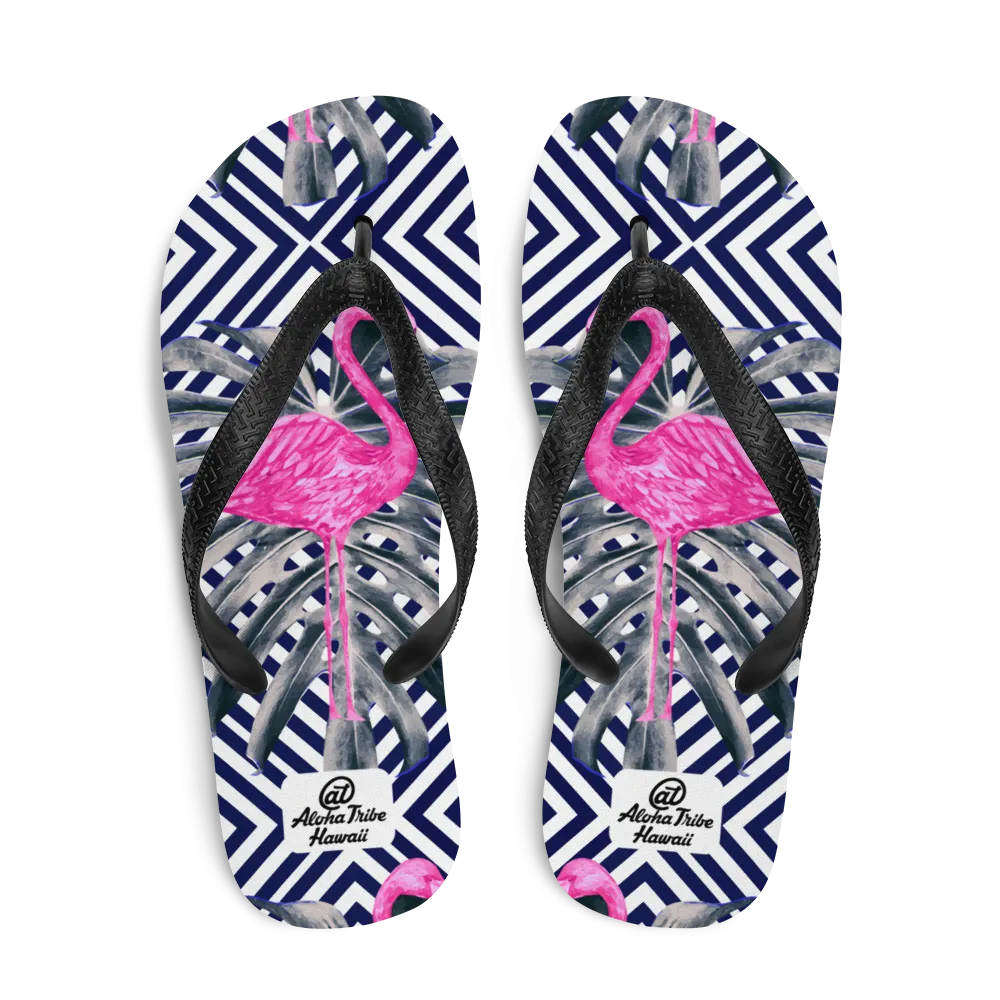 Aloha Tribe -Neon Flamingo- Flip-Flops