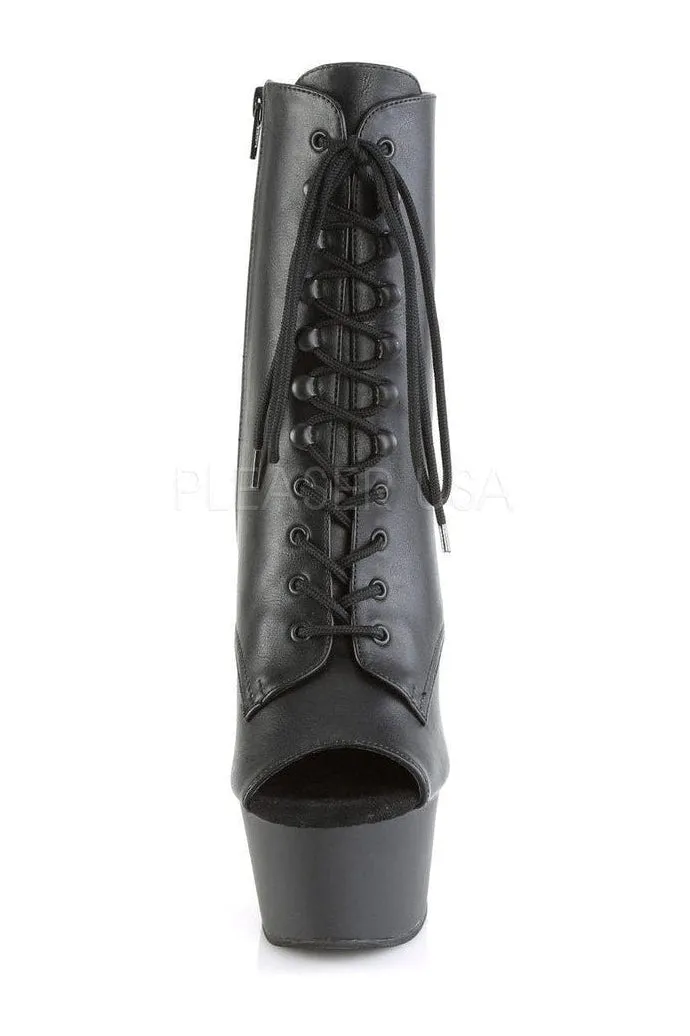 ASPIRE-1021 Platform Ankle Boot | Black Faux Leather