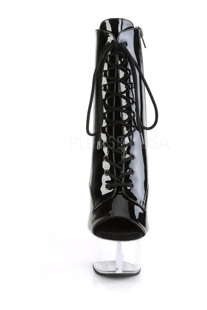 ASPIRE-1021 Platform Ankle Boot | Black Patent