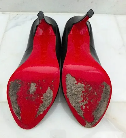 Authentic Christian Louboutin Black Leather Pump Sz 39