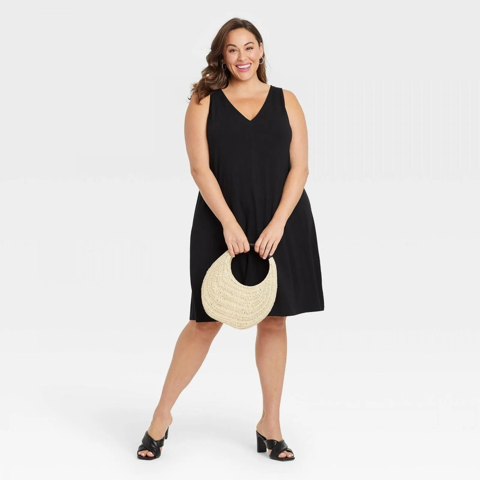 Ava & Viv Women's Plus Size Knit Tank Dress Black 3X