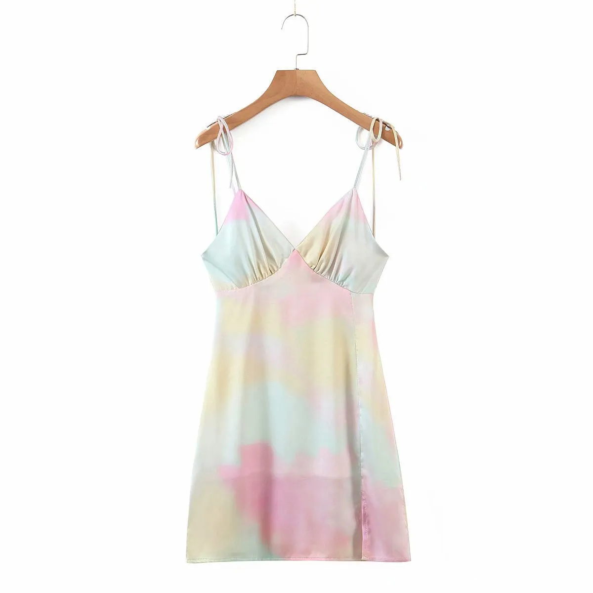 Backless Strappy Tie Dye Lace-up Party Bodycon Mini Dresses