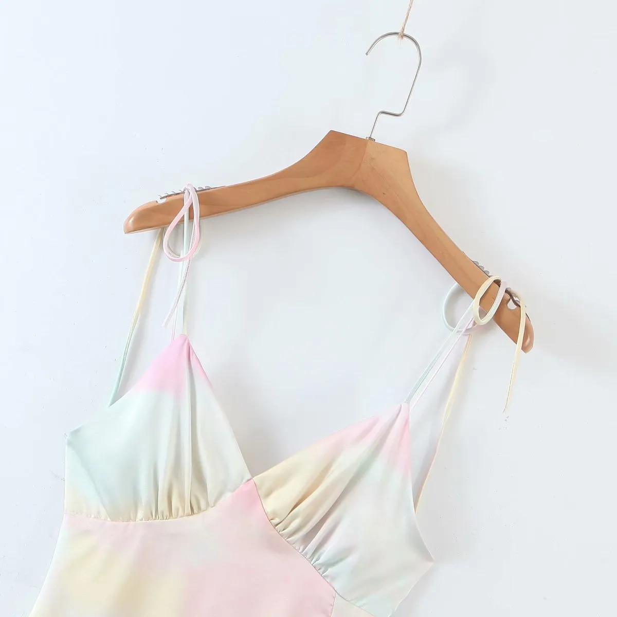 Backless Strappy Tie Dye Lace-up Party Bodycon Mini Dresses