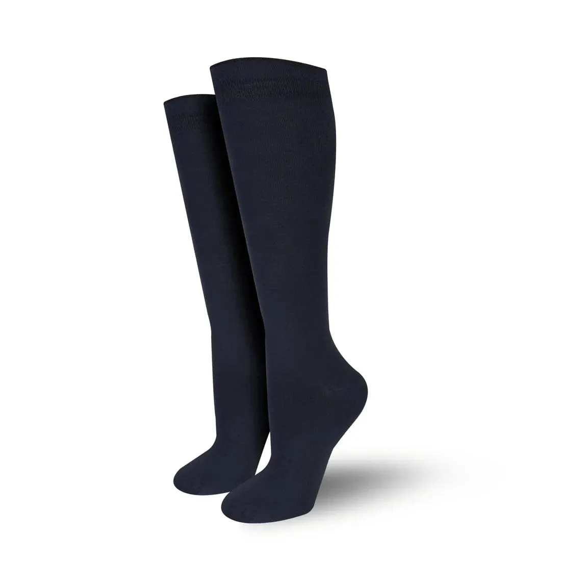 Bambukas Womens Navy Blue Elegance Knee-High Boot Socks