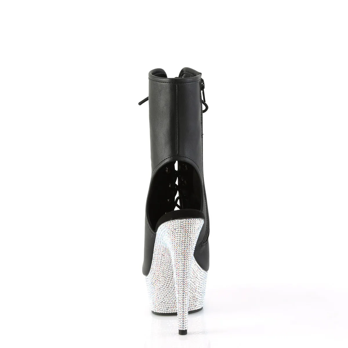 BEJEWELED-1016-6  Black Faux Leather/Silver AB RS