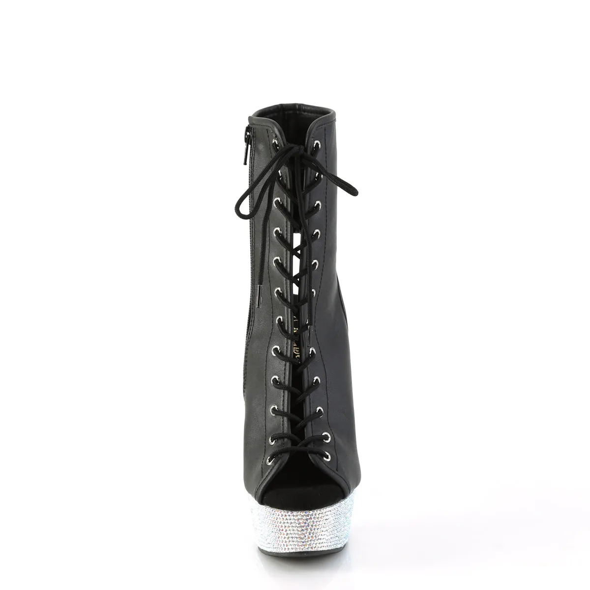 BEJEWELED-1016-6  Black Faux Leather/Silver AB RS