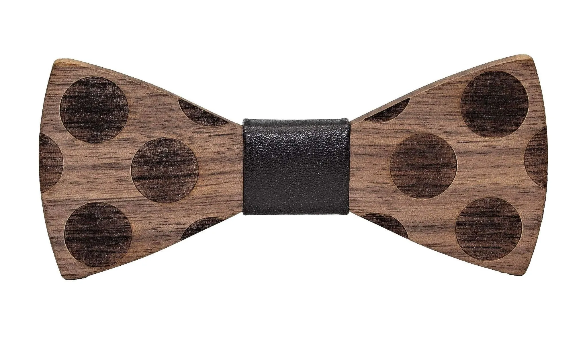 Black Dot Wooden Bow Tie