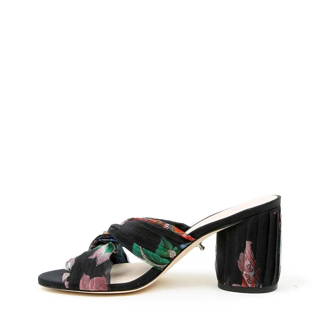 Black Floral Twist Sandal