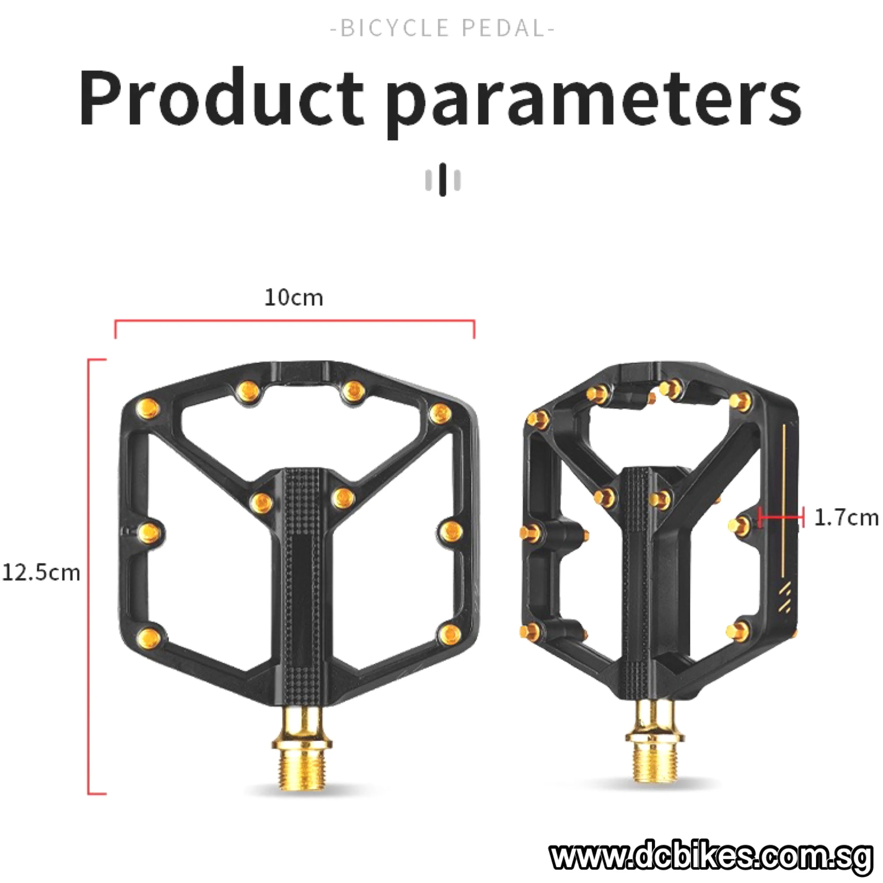 Black Gold | Purple Aluminium Flat Stamp 9/16" Bicycle Pedals