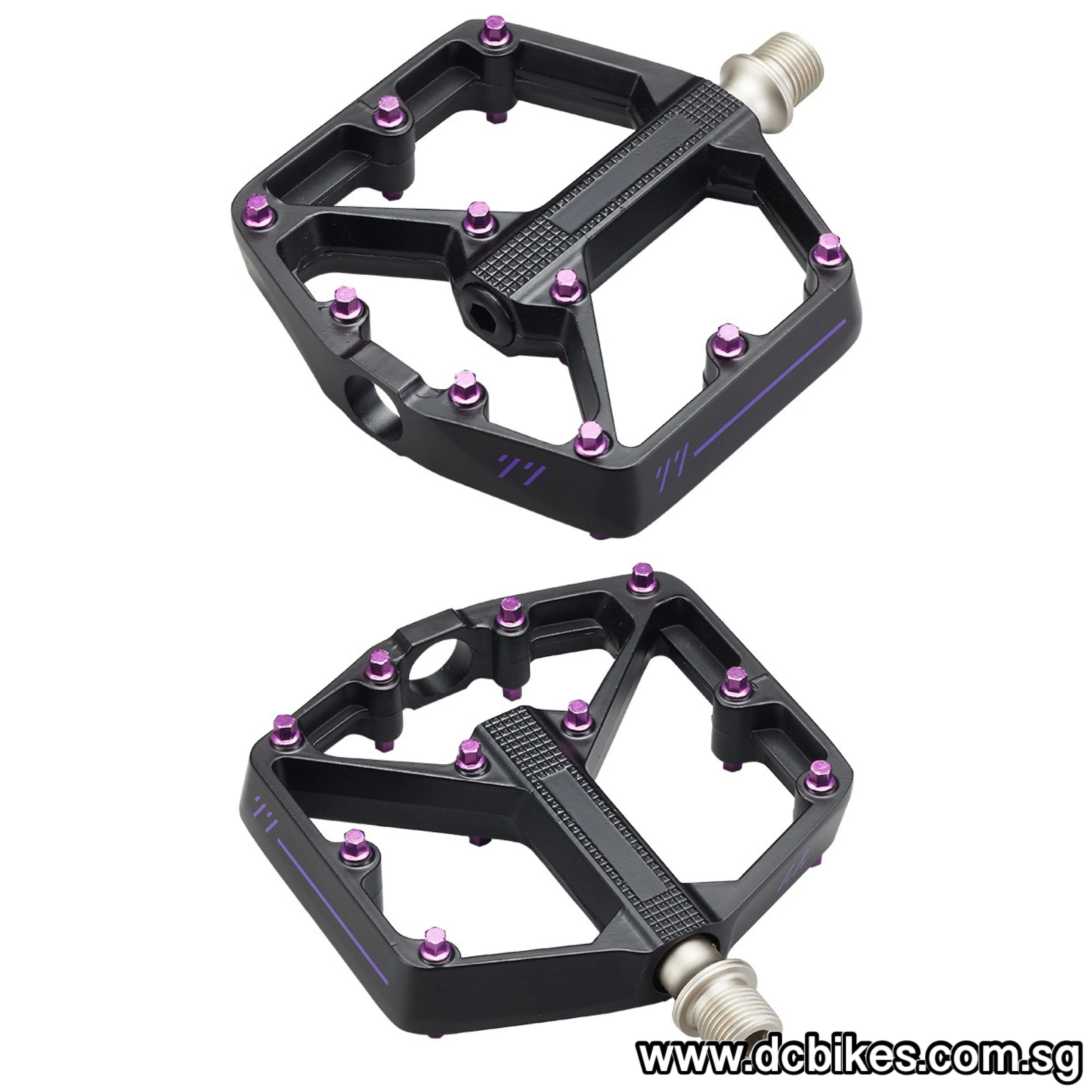 Black Gold | Purple Aluminium Flat Stamp 9/16" Bicycle Pedals