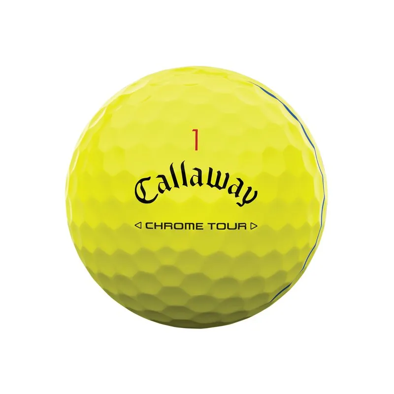 Callaway Chrome Tour Triple Track Yellow Personalized Golf Balls