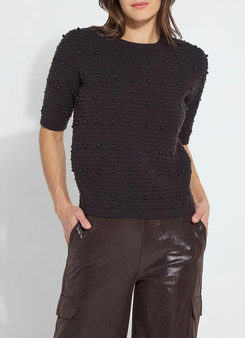 Callie Patent Foil Vegan Suede Pant & Valentina Pearl Sweater Set