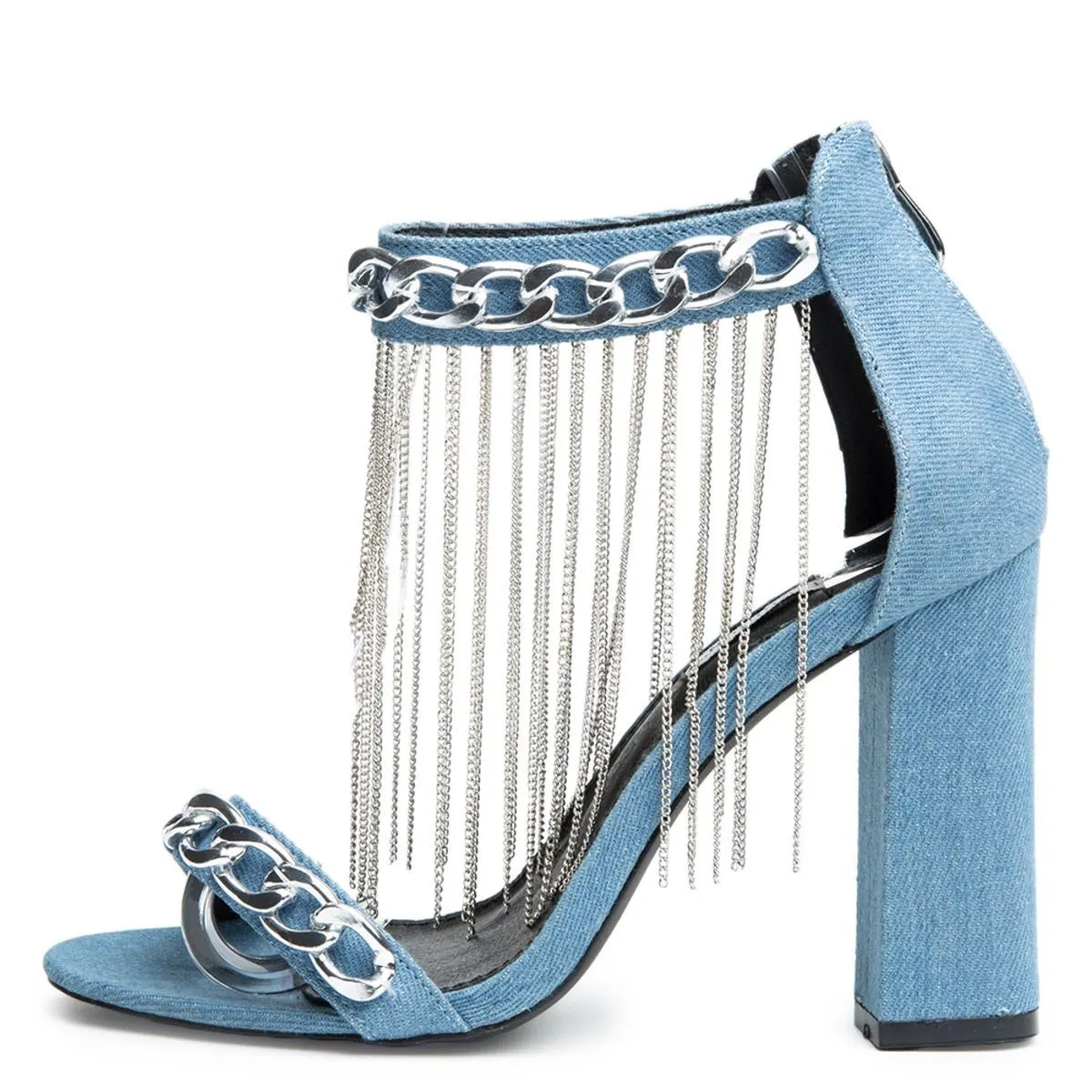 Cape Robbin Ekko-5 Denim High Heel Denim Blue