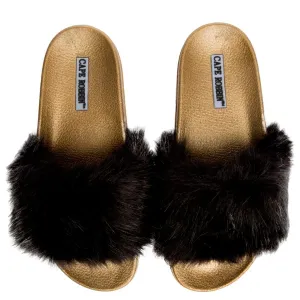 Cape Robbin Moira-5  Black Gold Slide Black/Gold