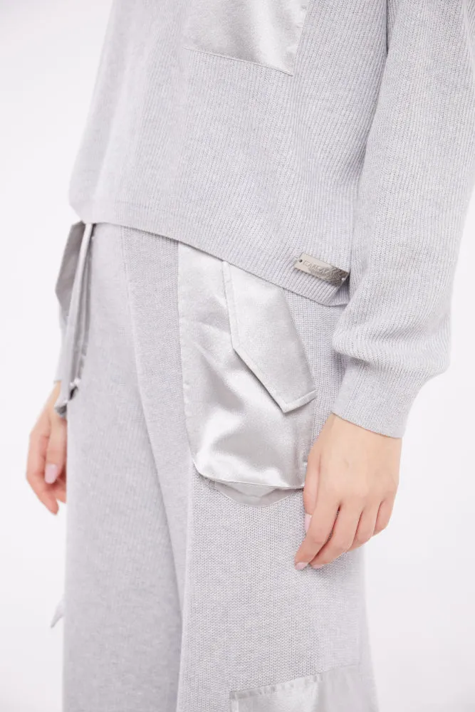 Cargo Pants with Satin Pockets in Ash