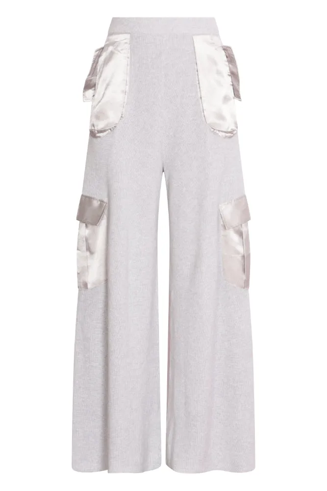 Cargo Pants with Satin Pockets in Ash
