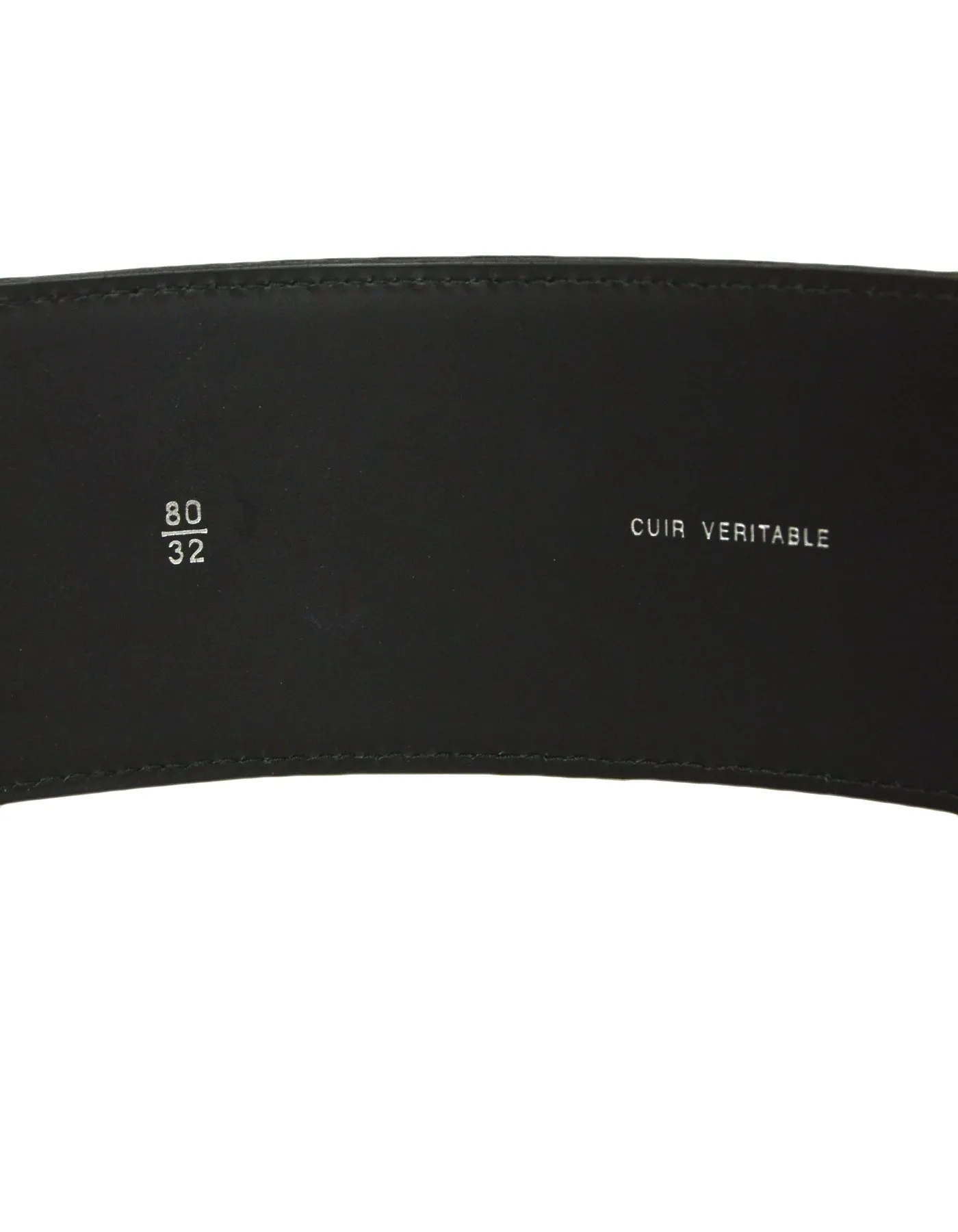 Chanel Black Patent Leather Wide Belt with Quilted CC Logo sz 80/32