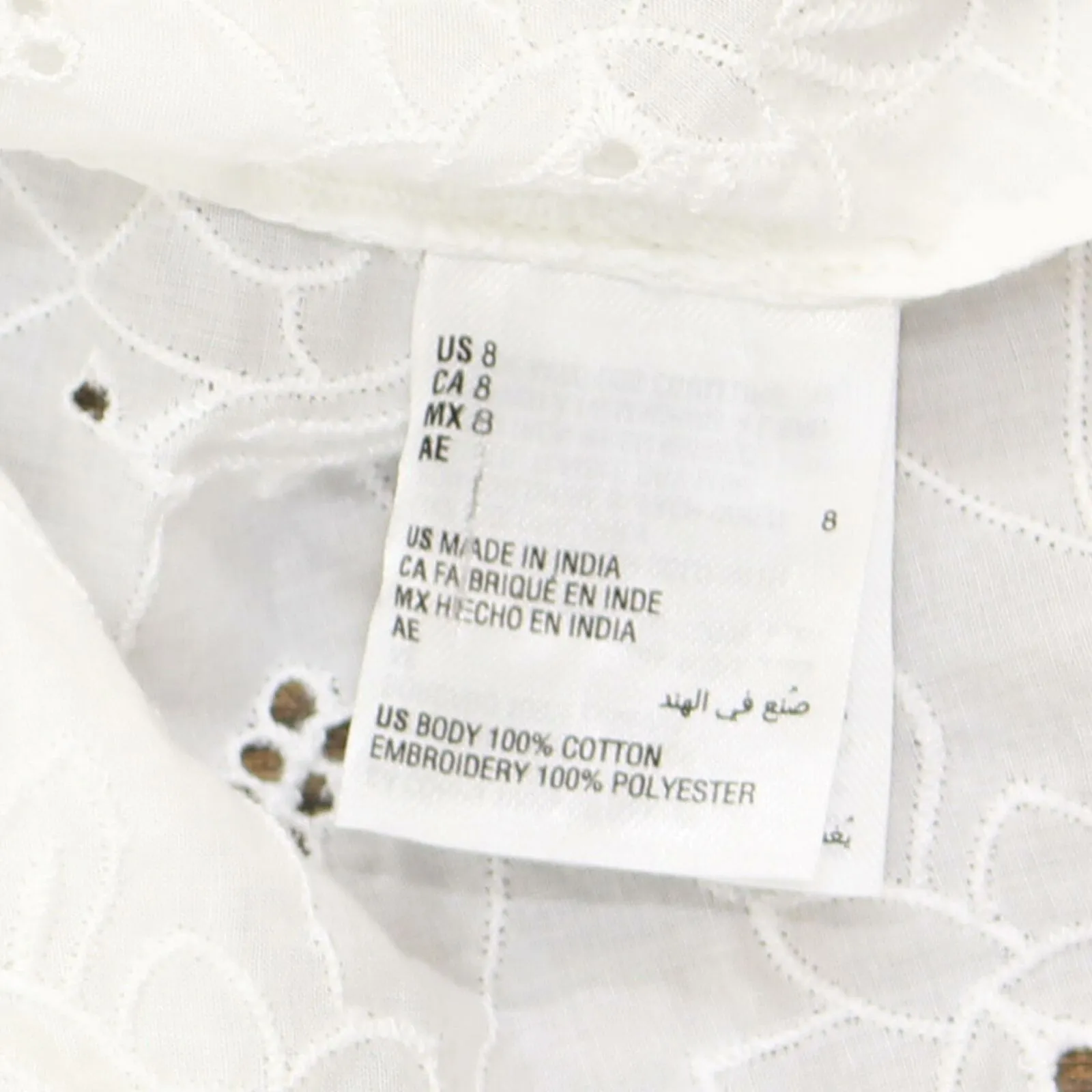 Charter Club Women's Cotton Eyelet Flounce Wrap Dress Bright White 8