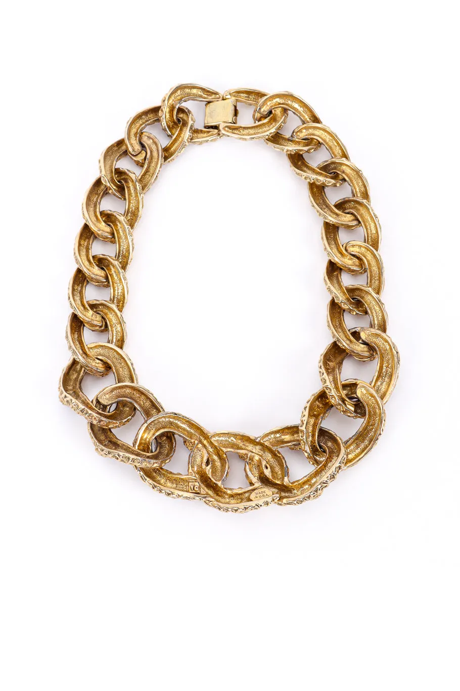 Chunky Curb Link Cabochon Necklace