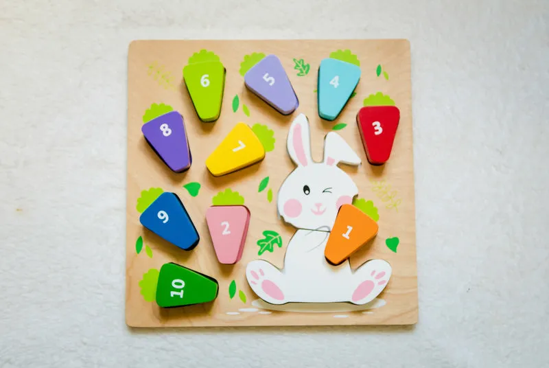 Chunky Wooden Puzzle - 123 Carrot
