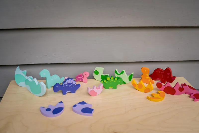 Chunky Wooden Puzzle - Egg & Dino