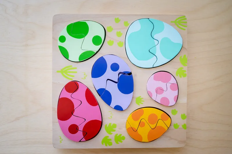 Chunky Wooden Puzzle - Egg & Dino