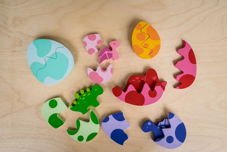 Chunky Wooden Puzzle - Egg & Dino
