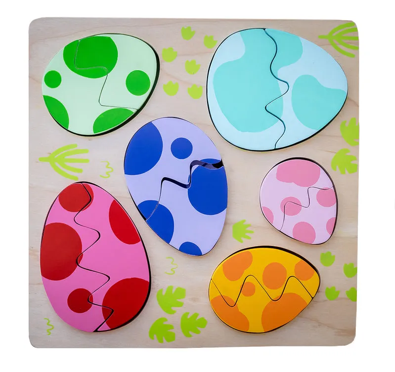 Chunky Wooden Puzzle - Egg & Dino