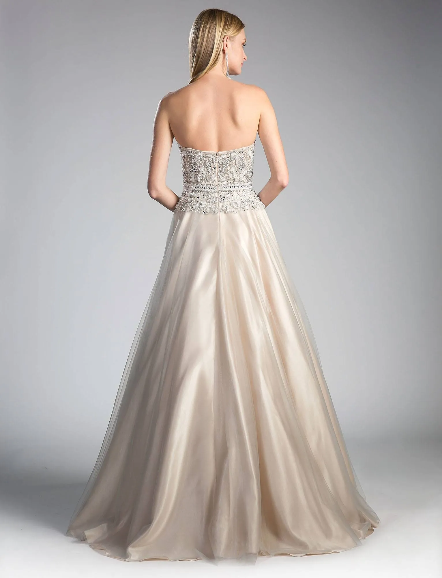 Cinderella Divine CE0004 Bead Embellished Gown Strapless
